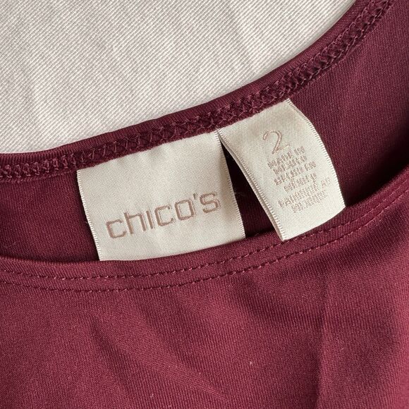 LOT 3 CHICO'S Microfiber tank Top Size 2 (LARGE) Black Pink Maroon - Picture 3 of 7